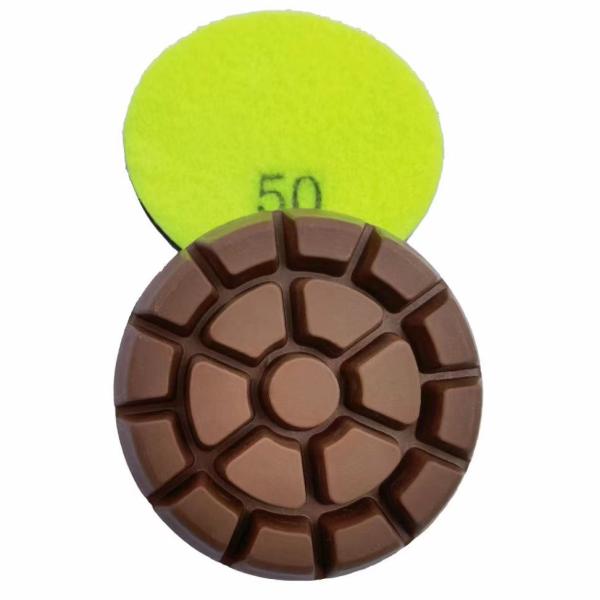 Quality pack of 3" Resin bonding transitional concrete grinding pads for fine polishing concrete grit #100 wholesale