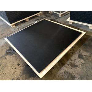 Heavy Duty Solid Black Gym Rubber Flooring Tile 20mm - Tile (1m X 1m) with Edge
