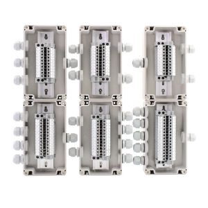 Cheap CCTV Camera Monitor Cable Distribution Junction Box 158*90*60mm Waterproof with Din Rail Terminal Blocks for sale