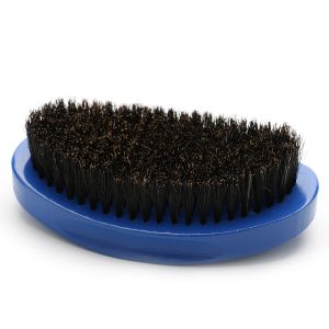 Custom Blue Bent Wave Brush Curve For 360 Soft Boar Bristle For Hair Growth