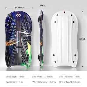 XPE EPS HDPE Snow Sled for Unisex Kids Adult Customizable Logo 2 Handles and