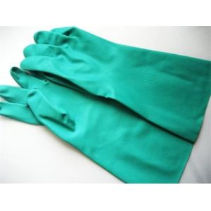 China Ambidextrous Green Nitrile Glove 18 Inches for Superior Comfort and Performance on sale