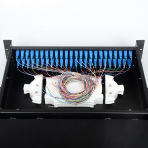 48 Ports 2U Fiber Optic Enclosure SC Simplex / LC Duplex Sliding Patch Panel