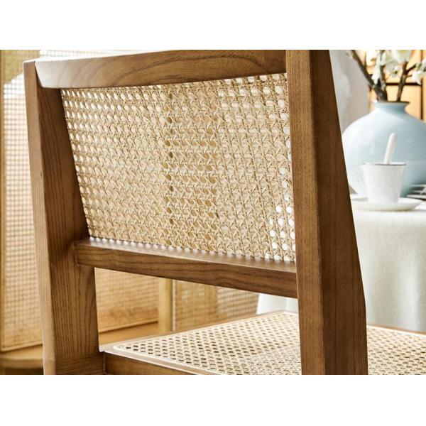 Nordic rattan weaving household simple creative make-up chair backrest homestand casual dining room solid wood chair