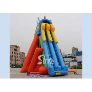 China extreme giant adults hippo inflatable slide with pool ended for sea shore