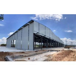 Grey Paint Colored Sheet Roof C Purlin Workshop Steel Structure Building Frame