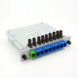 Mini Plug - In Cassette Fiber Optic Splitter 1 In 8 Out Ports LGX Box Compact