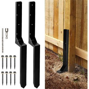 Sturdy Metal Fence Post Anchor Ground Spike for Repairing Tilted or Broken Posts