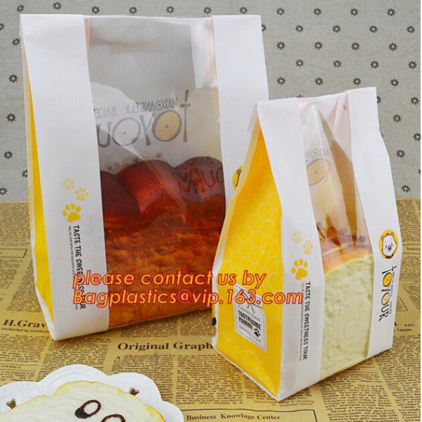 Customize 3 Side Visible Clear Window Offset Printing Bakery Bags, Customize V
