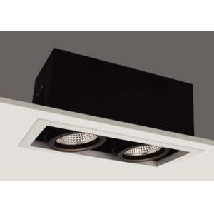 Trim Aluminum LED Recessed Downlight 2 * 20w COB Chip With Square Iron Box