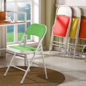 Hospital Living Room Stackable Folding Dining Chair with Colorful Soft PU