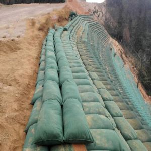 China Geotextile Geobag For Road River Bank Embankment Slope Soil Erosion Protection on sale