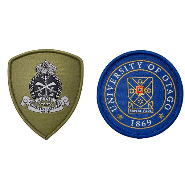 Machine Weaving Iron On Woven Patches Eco Friendly Polyester Custom Jacket Patch