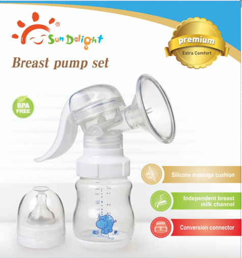 Quality Sundelight PP SILICONE BPA Free Manual Breast Pump With Bottle wholesale