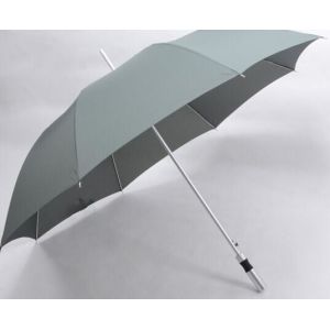 Gray Gents Folding Windproof Umbrella Anti UV Rays Aluminum Handle Strong Frame