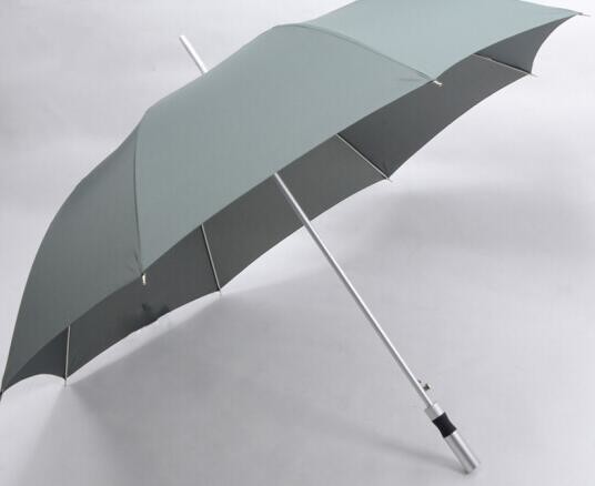 Quality Gray Gents Folding Windproof Umbrella Anti UV Rays Aluminum Handle Strong Frame wholesale