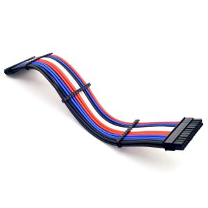 High Speed Flexible ATX 24pin Braided Sleeved Extension Cable Nylon PC Power