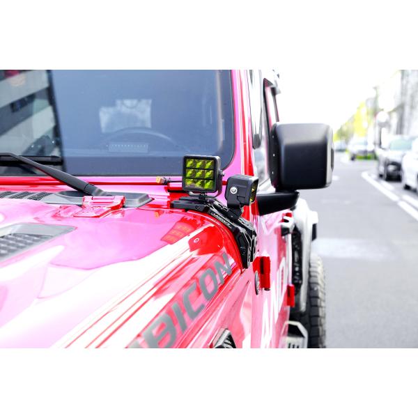 Rust-Resistant Car Windshield Spot Light Mounting Brackets for Jeep JL Aluminum Alloy