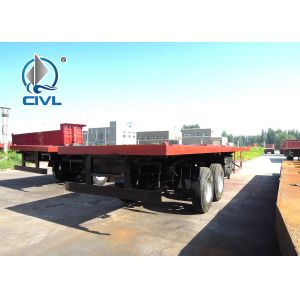 3 Axles New Loading Construction Machines Hydraulic Flatbed Semi Trailer 70 Tons