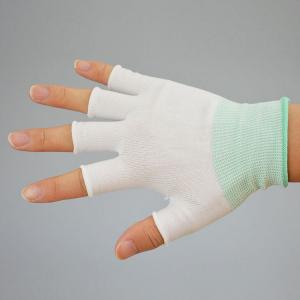 Cheap Knit Low Lint Half Finger Nylon Polyester Glove Liners Medium Weight 13 Gauge for sale