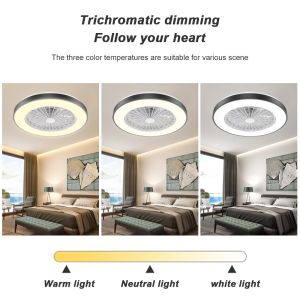 Manufacturer Low Noise 20 Inch LED Chandelier Ceiling Fan With LED Light And