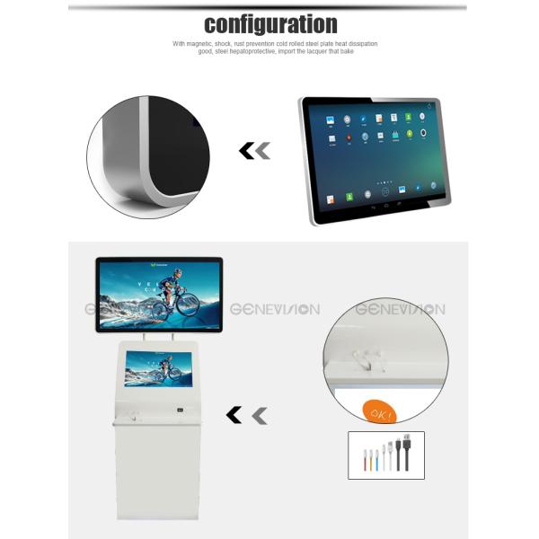 46+36 In Dual Touch Screen Kiosk Wifi Digital Signage Lcd / Self Sevice Payment Kiosk