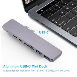 Aluminum Type-C Hub for Macbook Pro 13" and 15" with Thunderbolt 3 Power