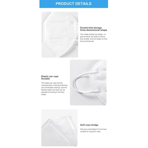 Three Dimensional Shape KN95 Disposable Protective Face For Anti Virus / Bacteria
