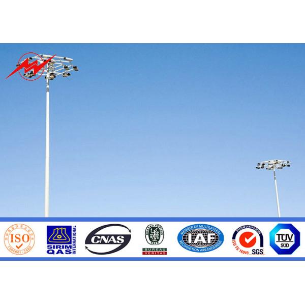 Quality 35m conical high mast pole for sports center light with lifting system wholesale