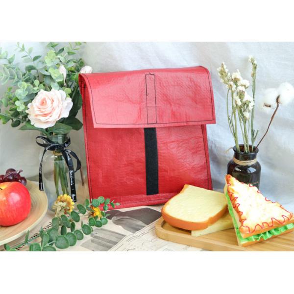 Quality Red Color Foldable PP Woven Shopping Bag With Black Velcro Strip Clutch wholesale