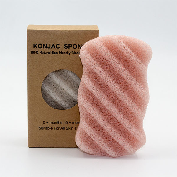 Large Natural Baby Bamboo Charcoal Konjac Sponge Wave Shaped