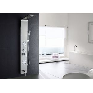 China Overhead Square Spout Tub Shower Panels , ROVATE Shower Panel With Massage Jets on sale