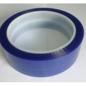China Economy grade PET Silicone Tape Single Adhesive Side , Blue Adhesive Tape For Spray Masking on sale