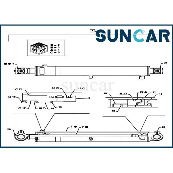 CX55B Case Boom CYL Seal Kit PS01V00001R300 Mini Crawler Excavator Hydraulic