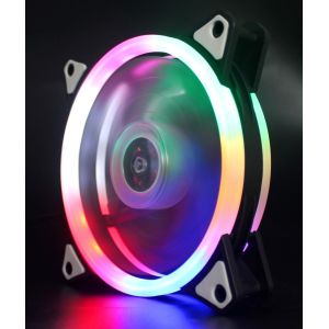 OEM Dual Ring RGB Case Fan 12cm with Programmable Rainbow LED Light