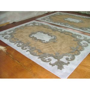 Decorative Handmade Woollen Carpet , 100 Wool Carpet Pile Height 12mm