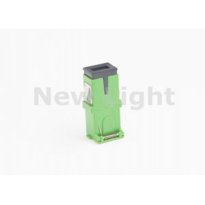 Green Color FTTH SC Fiber Optic Adapter With Hinged Dust Cover ROSH Approved