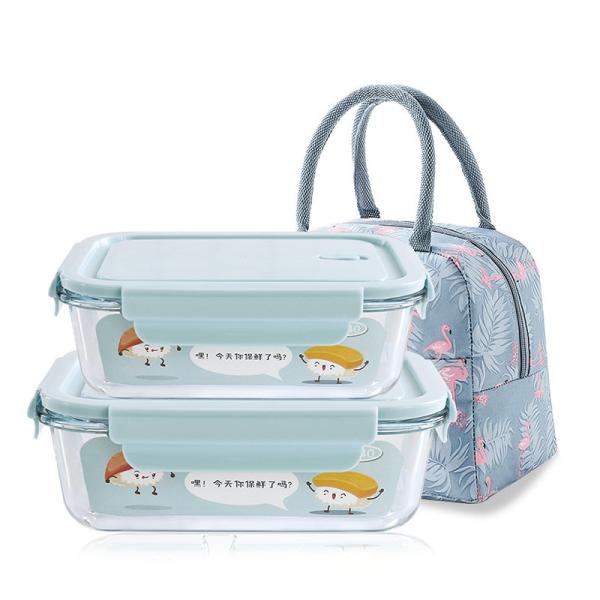 Quality Meal Prep BPA Free Snap Lock 1040ml Glass Food Container wholesale