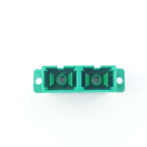 SC APC Dustproof Duplex Coupler with Eared 2 Port Green Optical Fiber Active