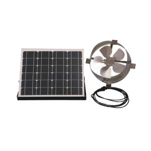 20W 12 Inch Solar Powered Gable Vent Fan Wall Mounted All Metallic Construction