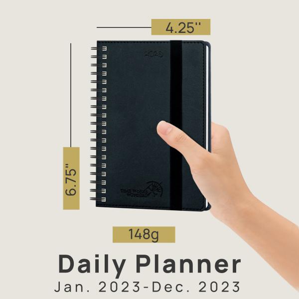 Large Writing Space Pocket Size Weekly Planner 2023 Vegan Leather Soft Cover