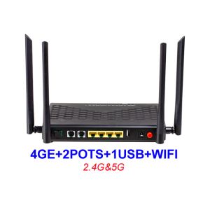 Dual Band Ftth ONU Equipment HGU 4GE 2 Pots WIFI 2.4G 5G 1 USB EPON XPON ONU