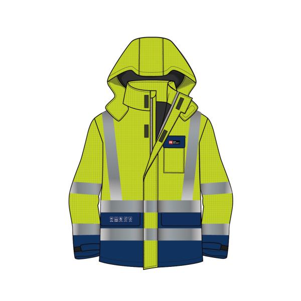 Hivis Yellow Rich Modacrylic Fire Proof Rain Wear Electric Preventing Jacket