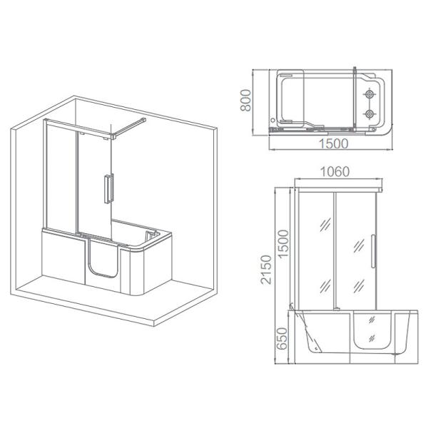Customize Massage Freestanding Air Bubble Tub 200L for Bathroom