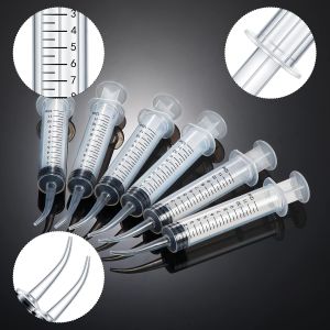 Disposable 12ml/CC Pet Feeding Flush Plastic Elbow Curved Tip Dental Syringe