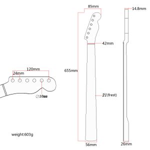 Fender TL Maple Telecaster Neck 21 Frets Maple Guitar Neck Replacement Abalone