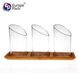 LFGB Grade Eco-Friendly Disposable Round Clear Hard Plastic Yogurt Mousse Party