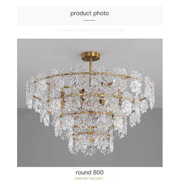 Transparent Glass Led Chandelier For Living Room Foyer Hall Luxury Ceiling Lamp Decor Kitchen leaf chandelier(WH-CY-250)