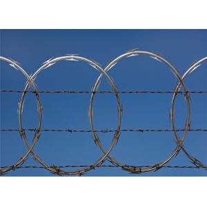 Garden Barbed Coil Razor Barb Wire Helical Wire Roll Galvanized Steel