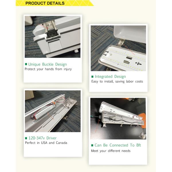 36W 120-277V LED Vapor Tight Lighting Triproof Light Fixture without Ballast and Lamp